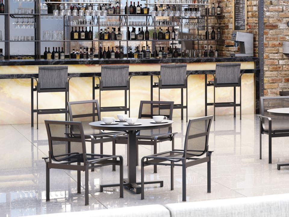 Elevate Mesh Aluminum Dining Set