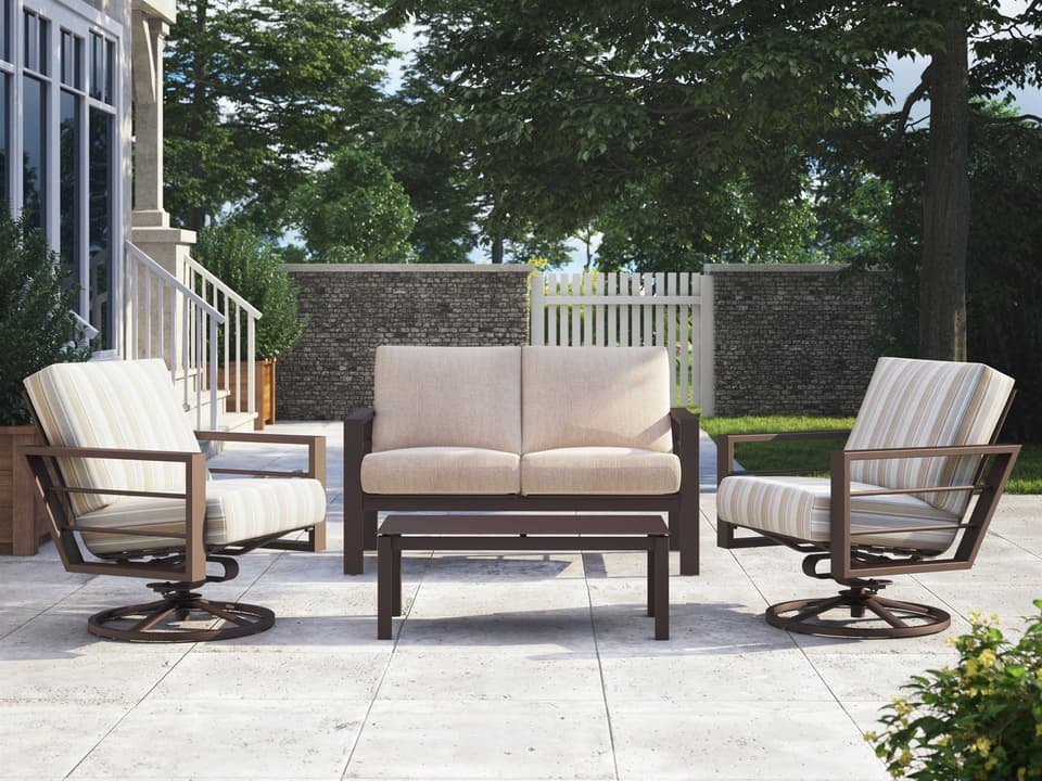 Sutton Cushion Aluminum Outdoor Lounge Set