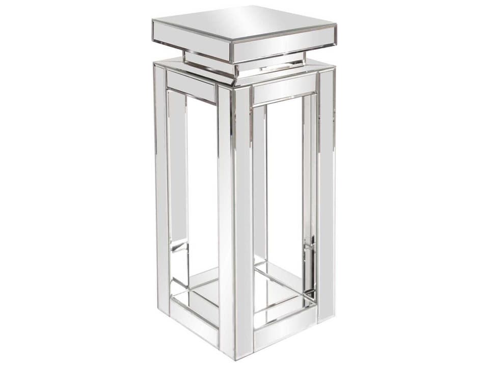 Mirrored Rectangular Glass Silver End Table