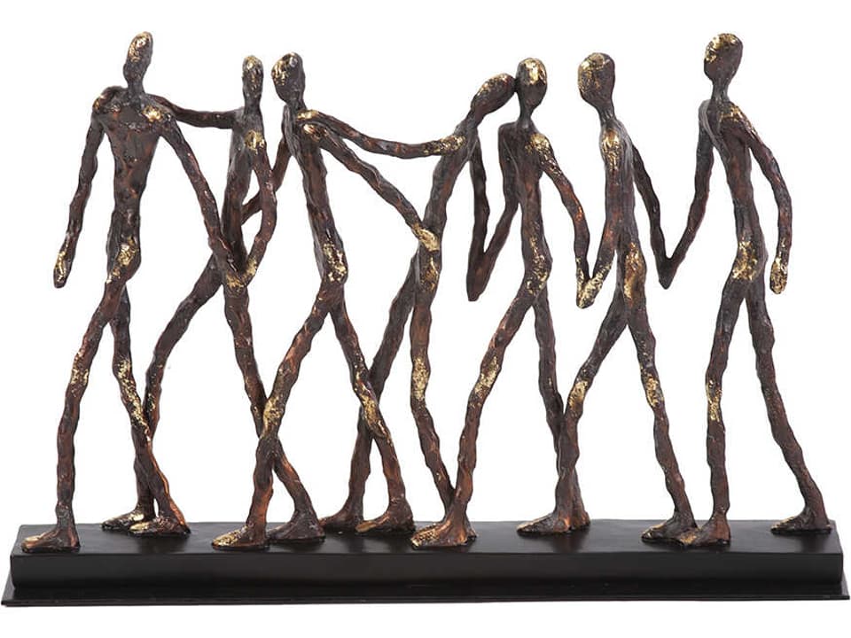 Bronze Friendship Statue with Gold Leaf Accents