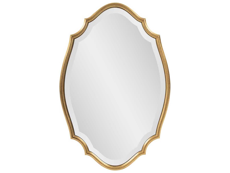 Sabien Country Gold Oval Wall Mirror with Beveled Edge