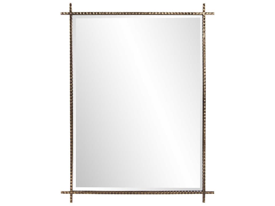 Isarno Rectangular Wall Mirror in Antique Bronze Finish