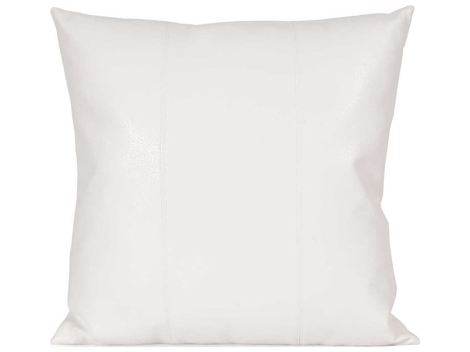 Avanti White Faux Leather 20 Inch Square Decorative Pillow
