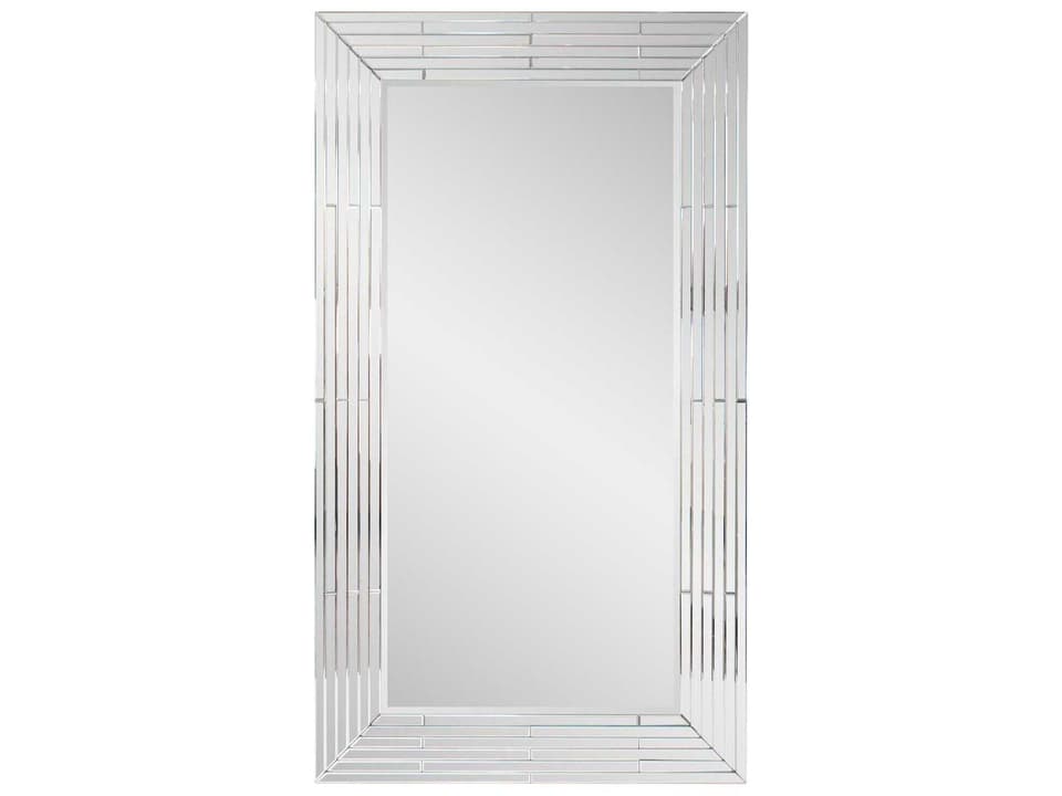 Lenox Champagne Rectangular Wall Mirror Oversized Beveled Design