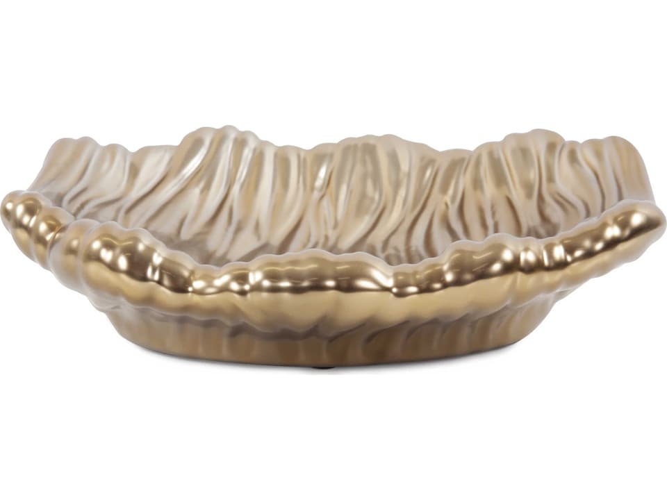 Ebb Low Brass Serving Tray Ceramic with Rustic Finish