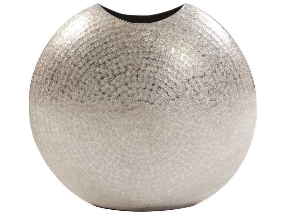 Frosted Silver Metal Vase Large