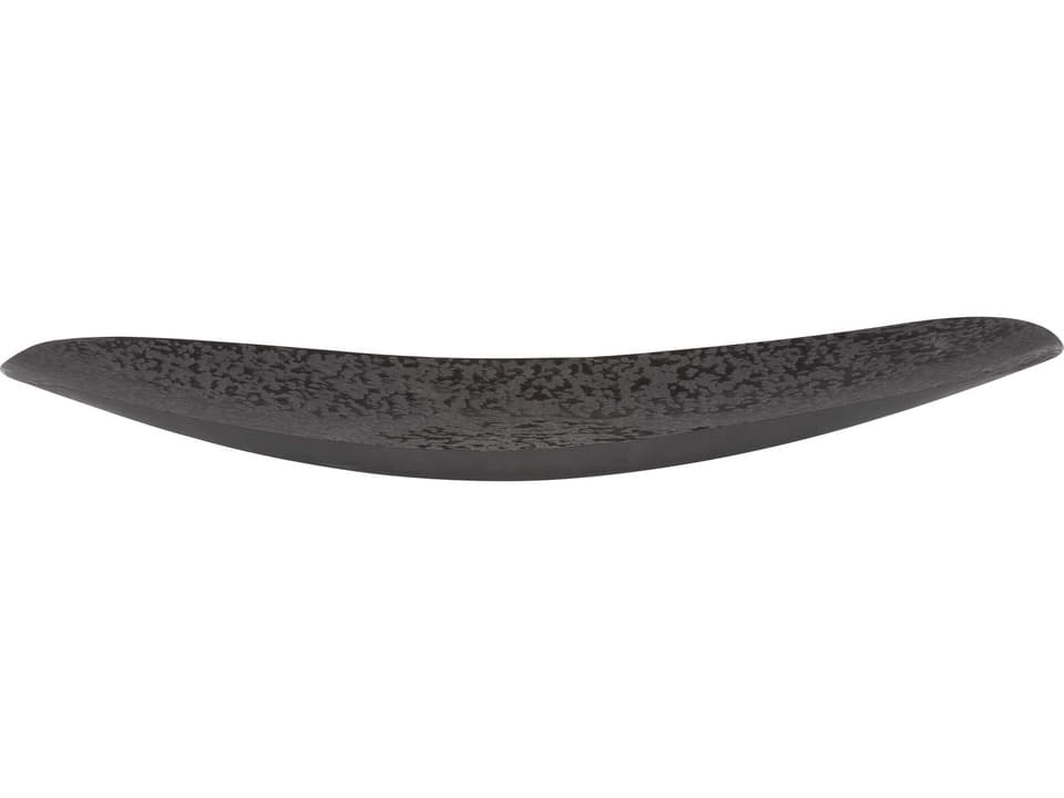 Chiseled Iron Elongated Serving Tray in Texture Black