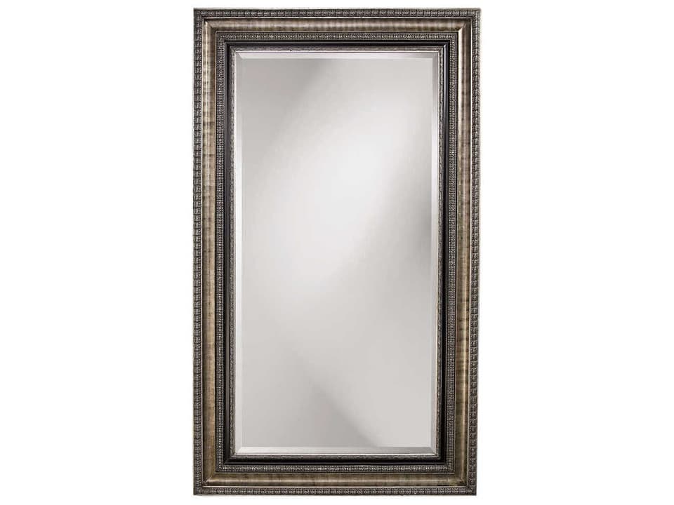 Texan Silver Leaf Rectangular Floor Mirror with Beveled Glass