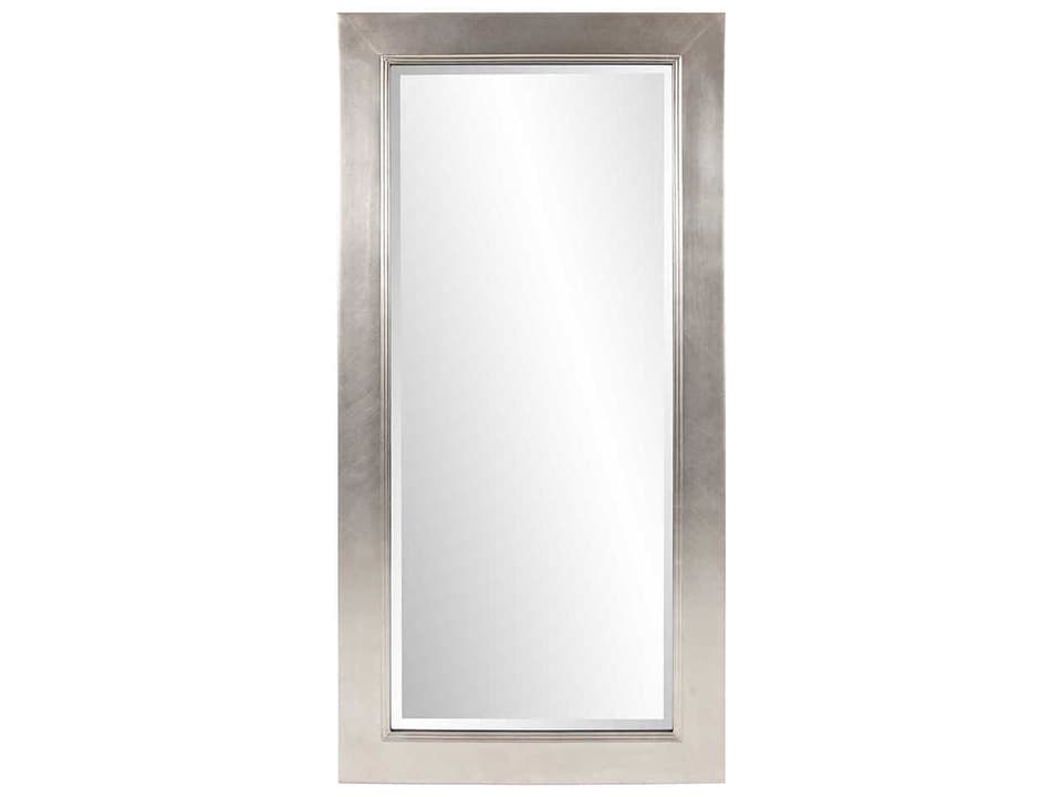 Millennium Rectangle Wall Mirror in Brushed Silver Leaf