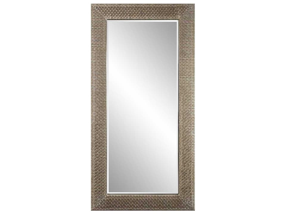 Bergman Champagne Rectangular Wall Mirror with Ribbed Frame