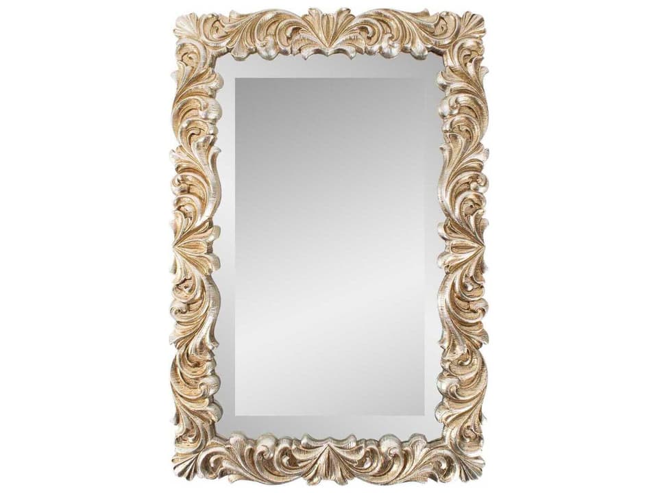French D' Amboise Antique Silver Rectangular Wall Mirror