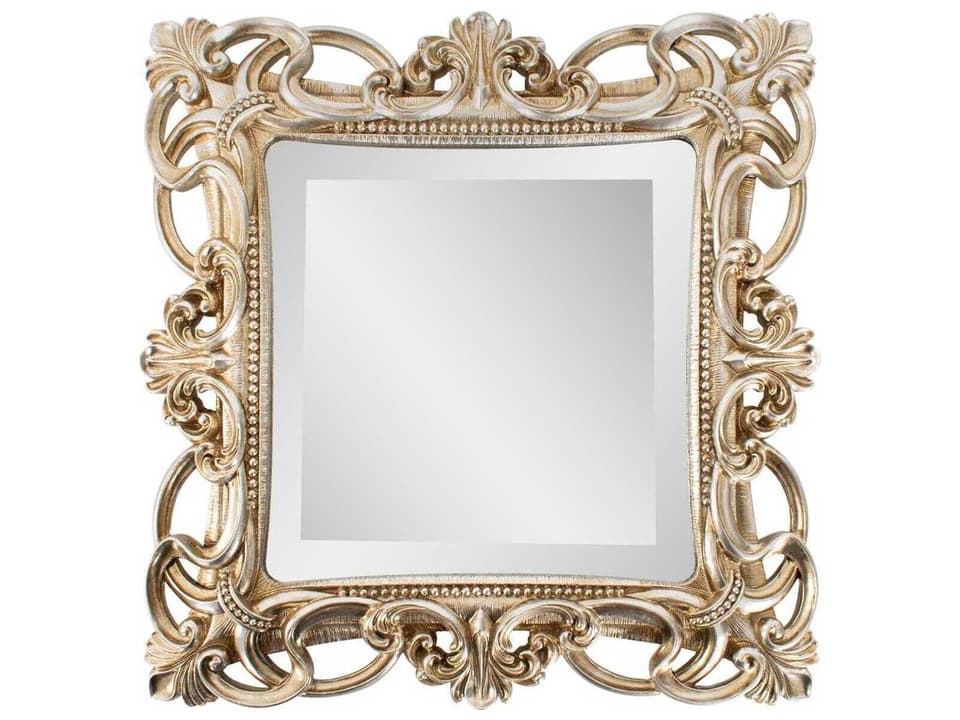 French D'Amboise Antique Silver Square Wall Mirror