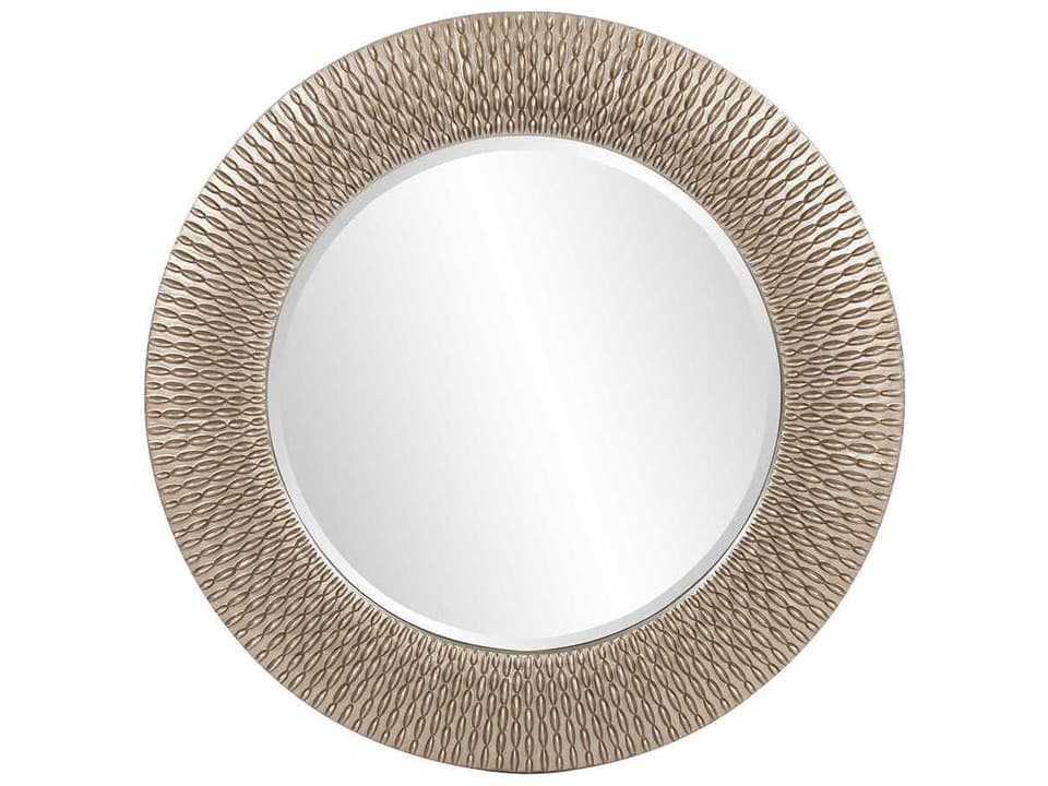 Bergman Round Wall Mirror in Silver Leaf