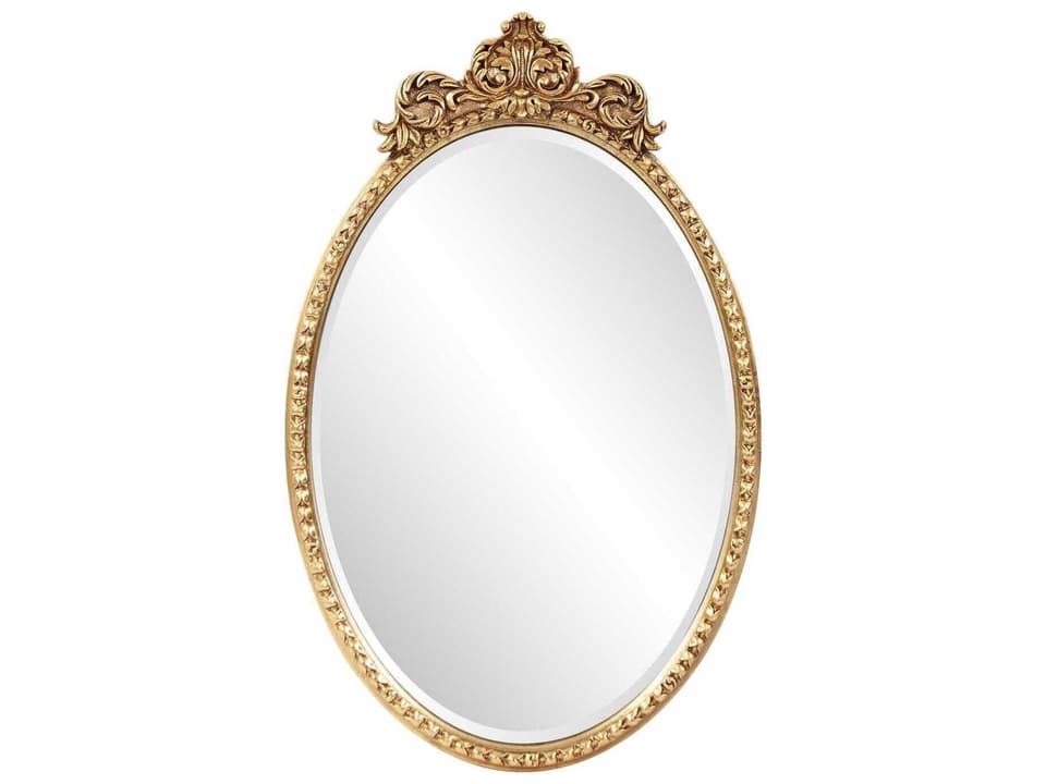 Moreau Oval Wall Mirror in Antique Gold Finish