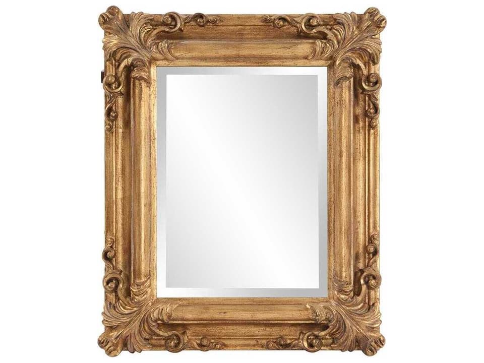 Edwin Rectangular Wall Mirror Antique Gold Leaf