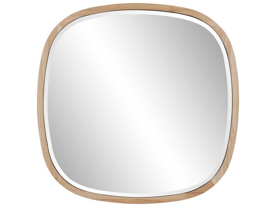 Johann Natural Oak Square Beveled Wall Mirror
