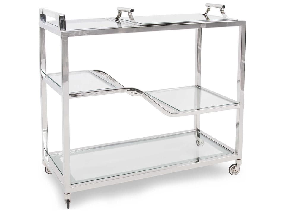 Graves Silver Bar Trolley with Mirrored Tray