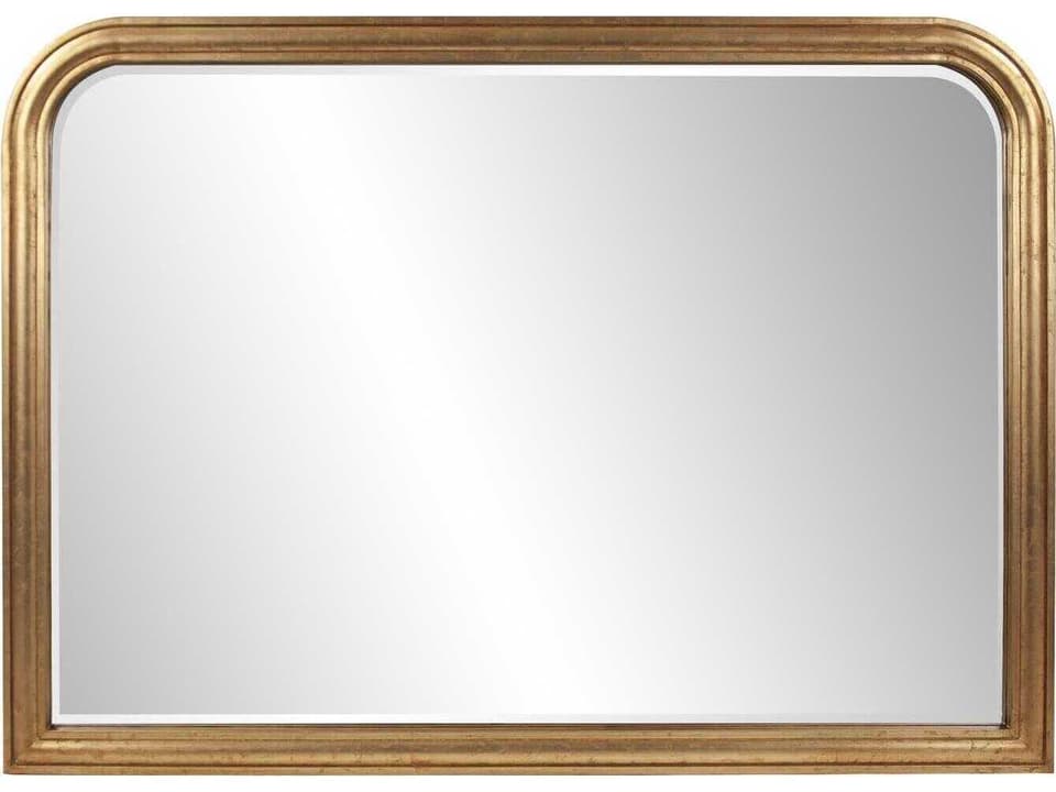 French Philippe Rectangle Wall Mirror in Antique Gold Leaf Finish