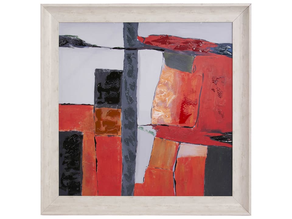 An Abstract Study #1 Abstract Canvas Wall Art with Faux Wood Frame