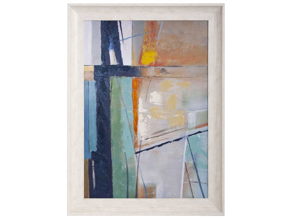 An Abstract Study #4 Canvas Wall Art with Hand-Applied Lacquer Accents