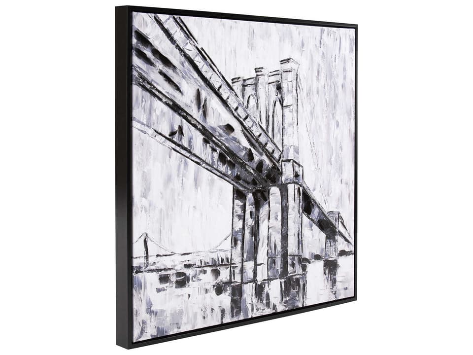 Brooklyn Bridge Canvas Wall Art with Black Floating Frame