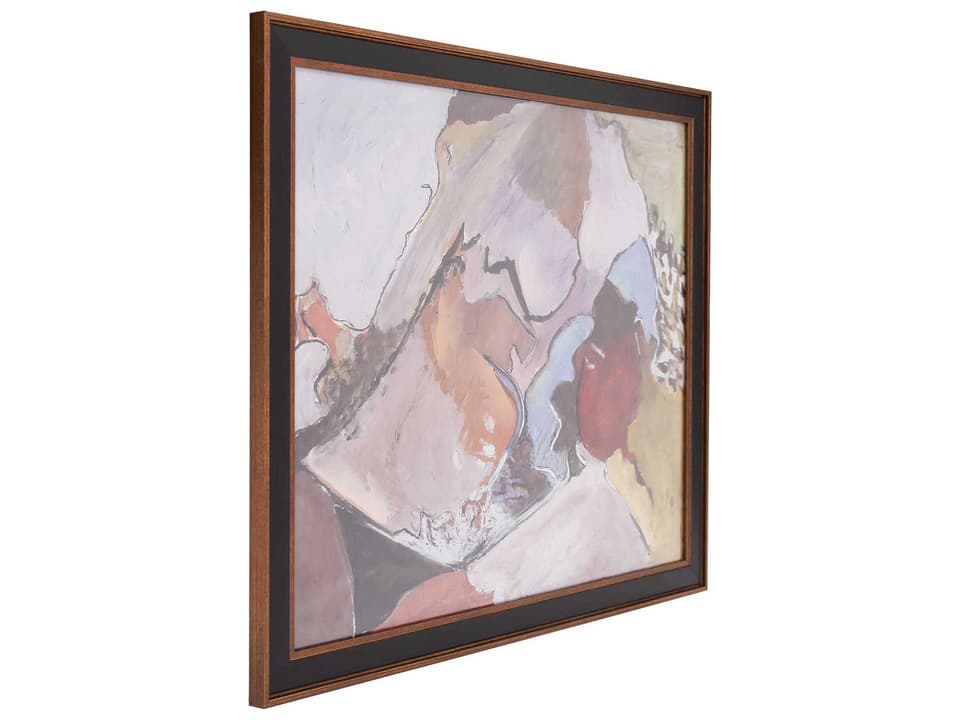 Mid Century Sectional Canvas Wall Art with Black Frame