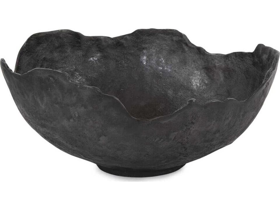 Rough Aged Bronze Large Decorative Bowl
