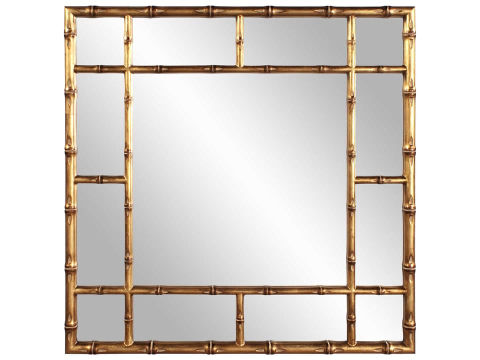 Bamboo Country Gold Square Wall Mirror