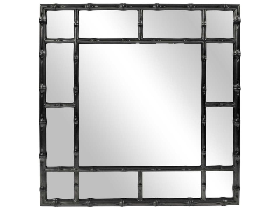 Bamboo Square Wall Wall Mirror with Faux Bamboo Frame