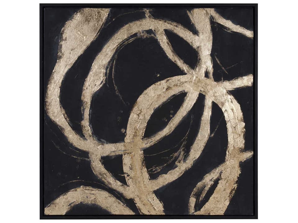 Ballare Hand Painted Canvas Wall Art Black Abstract