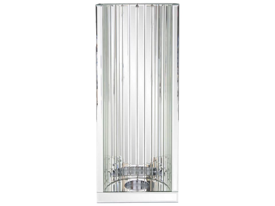 Faceted Mirror Glass Wall Art with Candle Holder