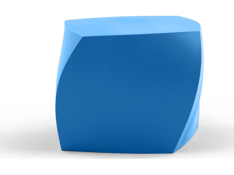 Frank Gehry Left Twist Cube Accent Stool in Blue