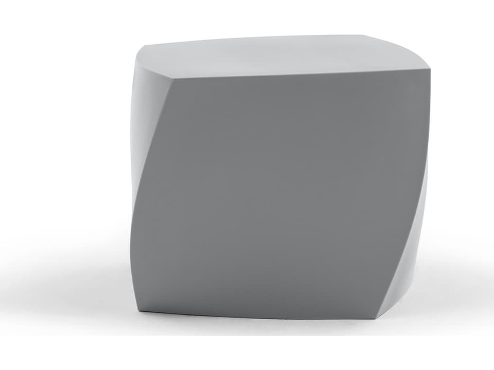 Gehry Left Twist Polyethylene Accent Stool in Silver
