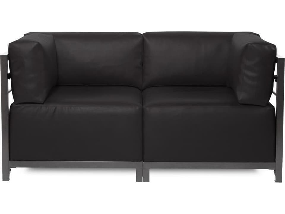 Axis Atlantis Loveseat with Marine Grade Faux Leather in Black