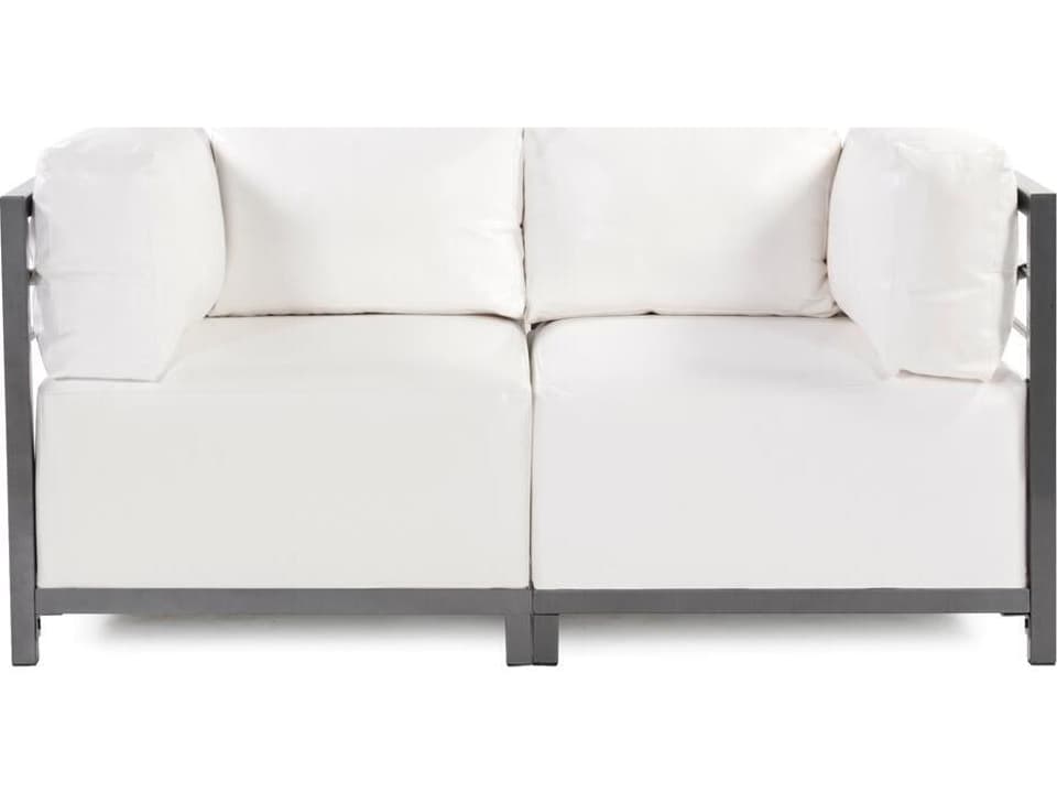 Axis Atlantis 65 Inch Marine Grade Faux Leather Loveseat in White