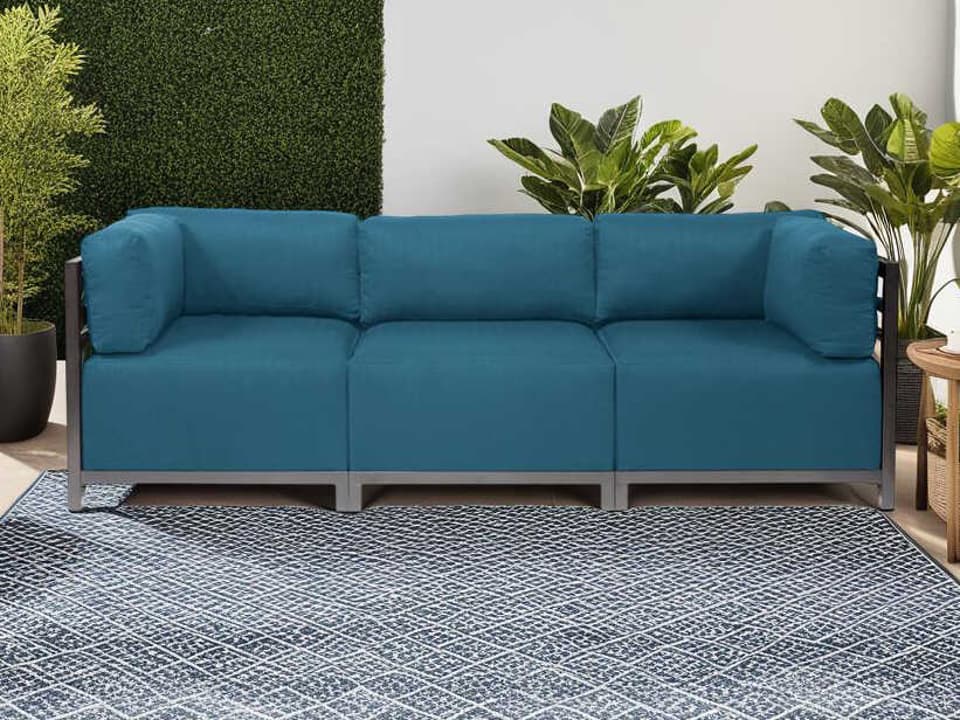 Axis Sunbrella Cushion Sofa in Seascape Turquoise