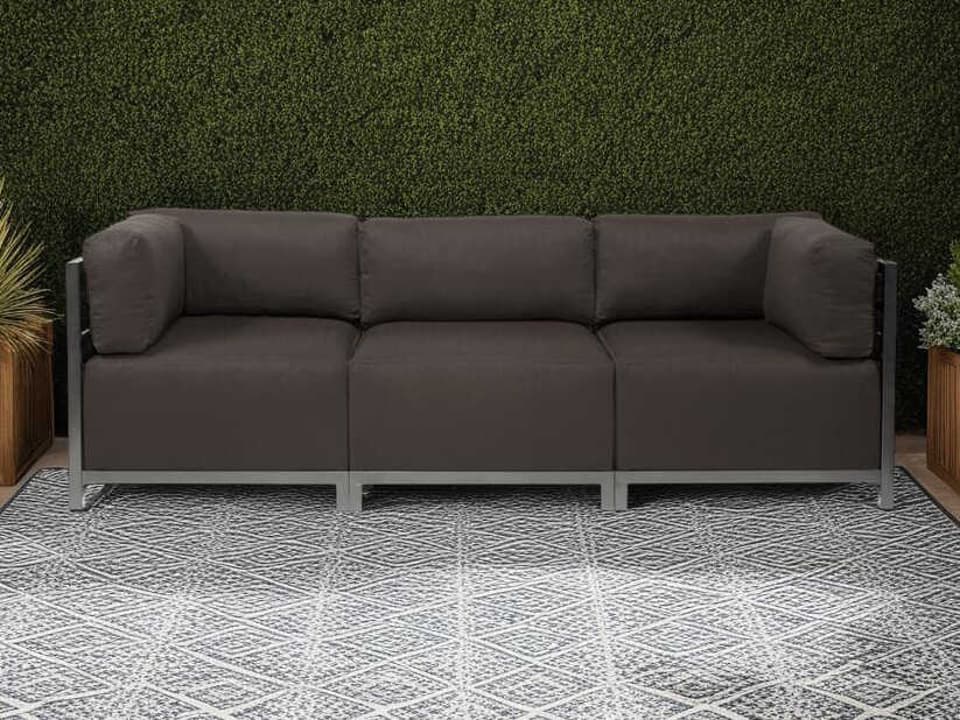 Axis Seascape 96-Inch Sunbrella Charcoal Fabric Sofa