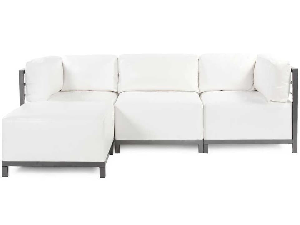 Axis Atlantis 4-Piece Modular Sectional Sofa with White Fabric Cushions