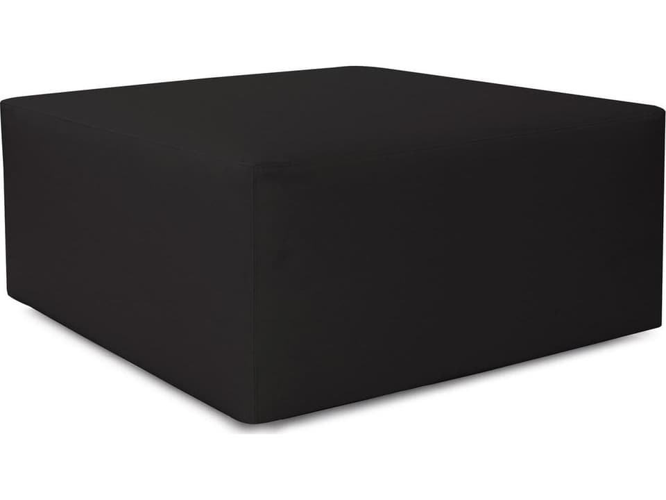 Howard Elliott Universal Atlantis 36-Inch Square Outdoor Ottoman in Black