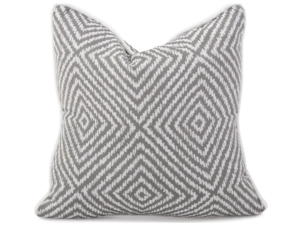 Helm Pewter Geometric Polyester Olefin Outdoor Pillow