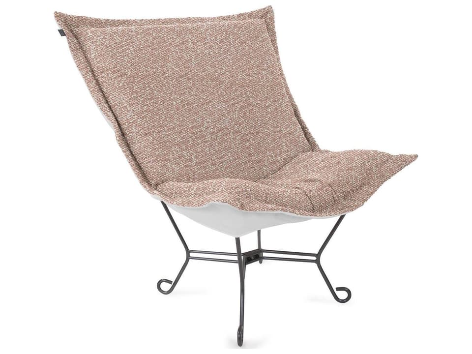 Alicante Puff Scroll Lounge Chair with Blush Fabric