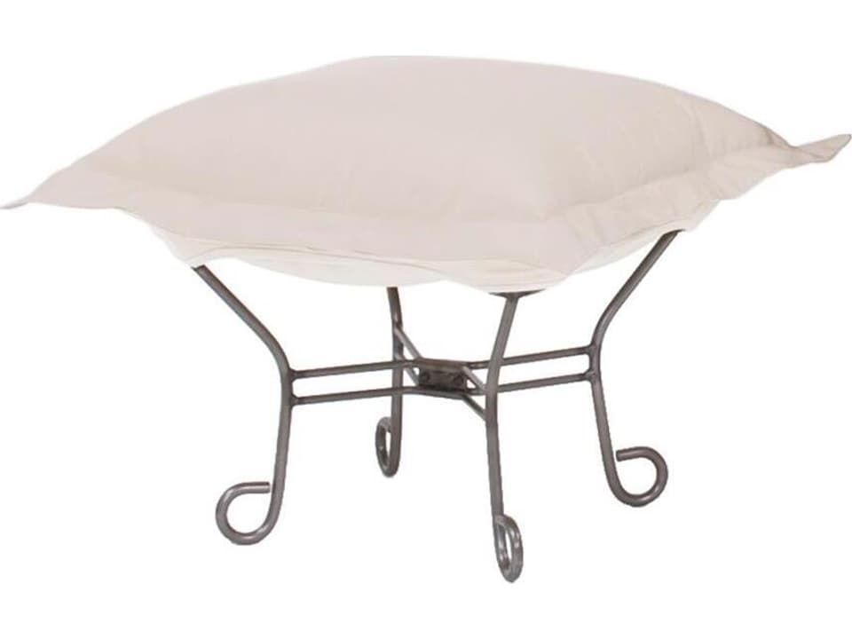 Howard Elliott Puff Scroll Ottoman Seascape Sand Sunbrella