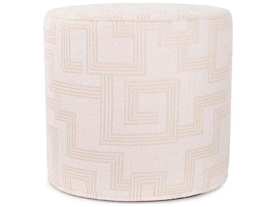 Syros Olefin Fabric Cushion Ottoman in Natural