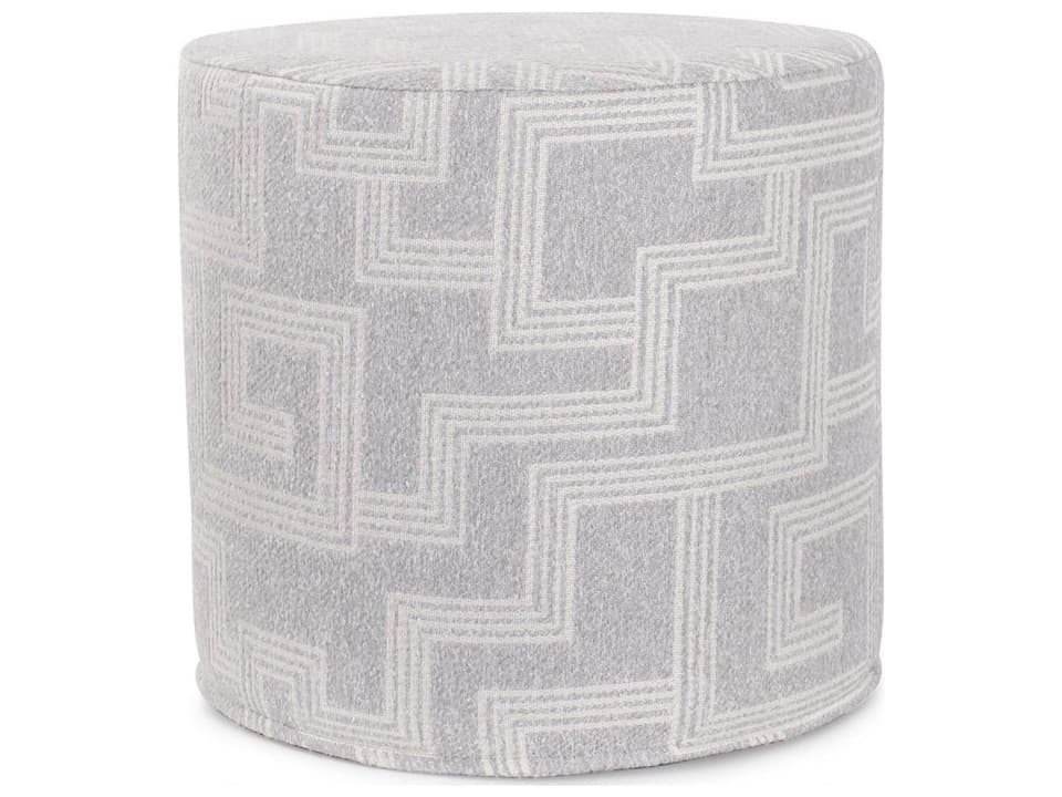 Syros No Tip Olefin Fabric Cushion Ottoman in Fog