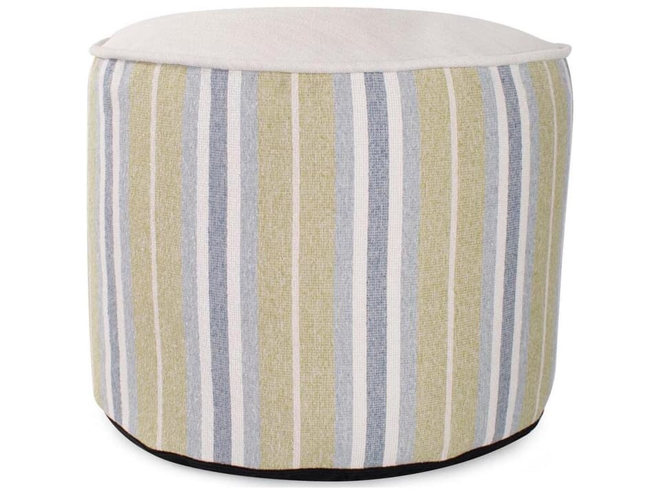 Dune Olefin Fabric Cushion Ottoman in Moss