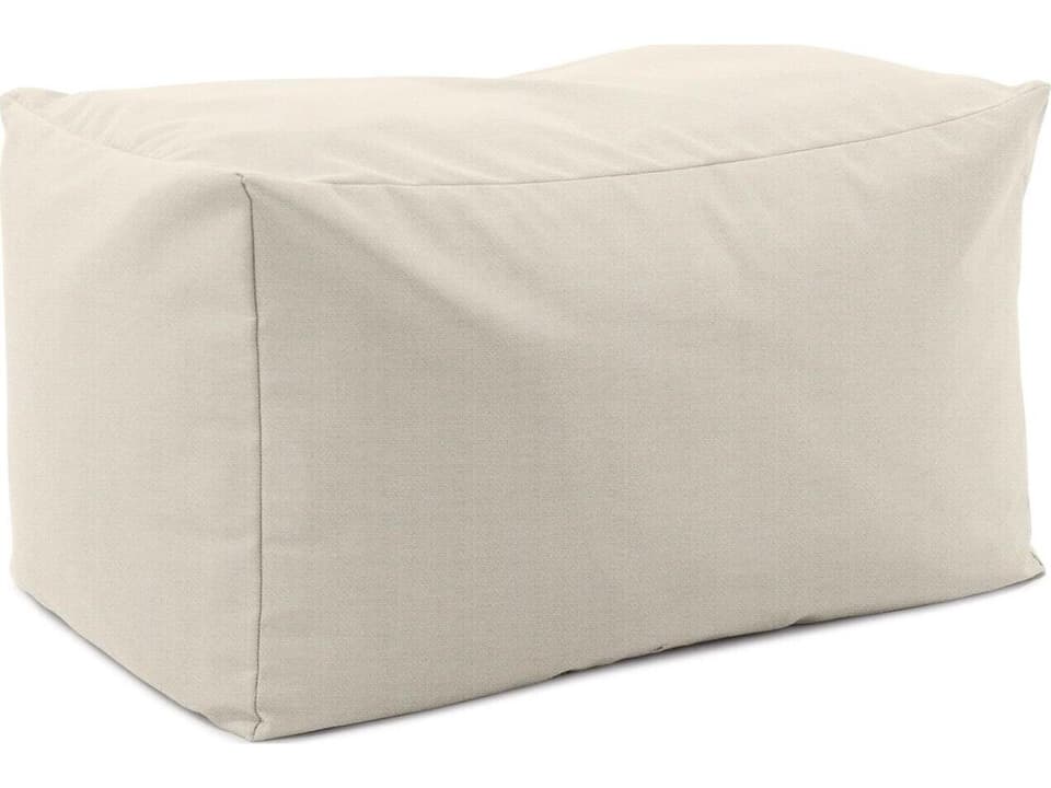 Howard Elliott Driftwood Natural Fabric Pouf Bench