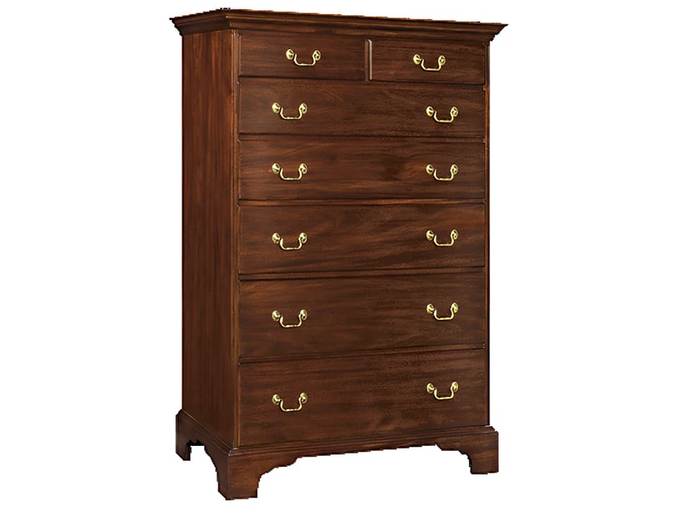 Brown Mahogany Wood Accent Chest Model 134 with Dovetailed Drawers
