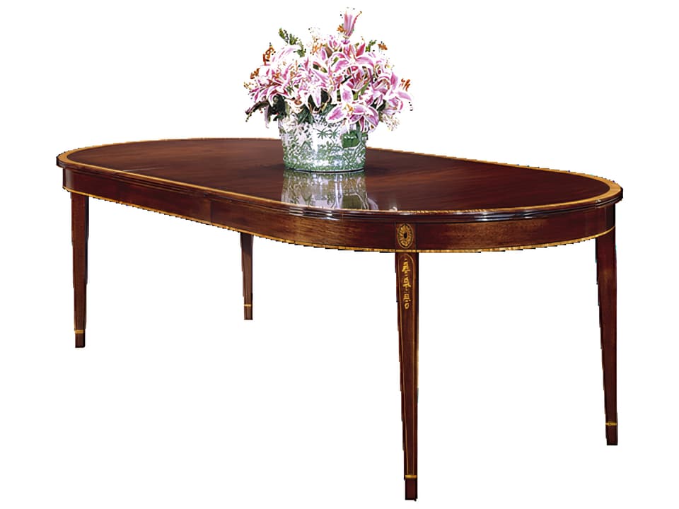 Oval Extendable Wood Dining Table