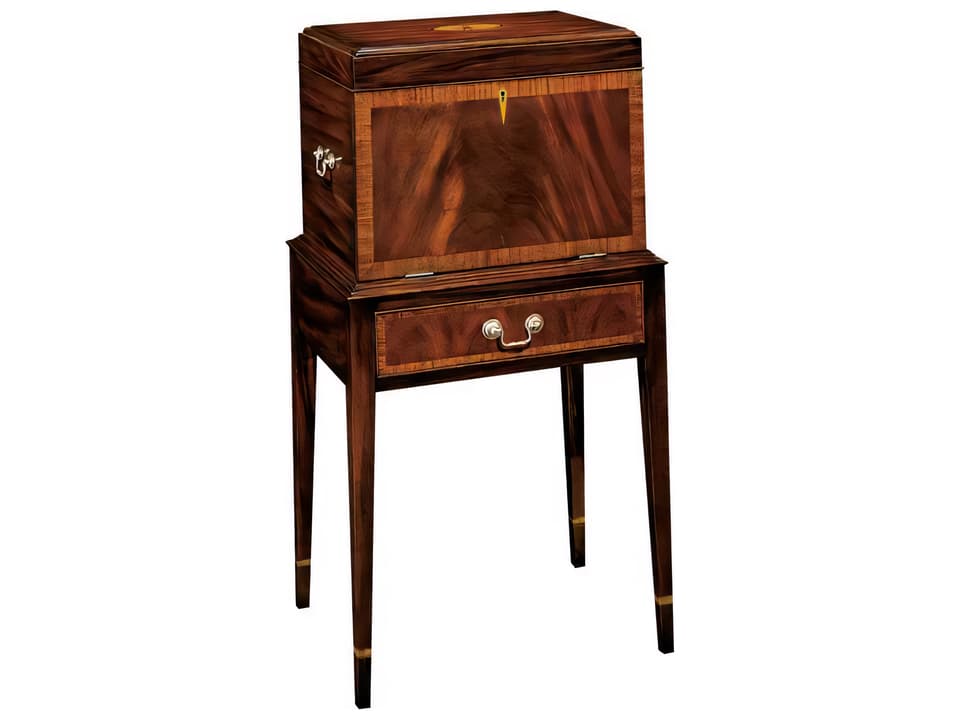 Hepplewhite Mahogany Silver Chest with Inlaid Sunburst Top