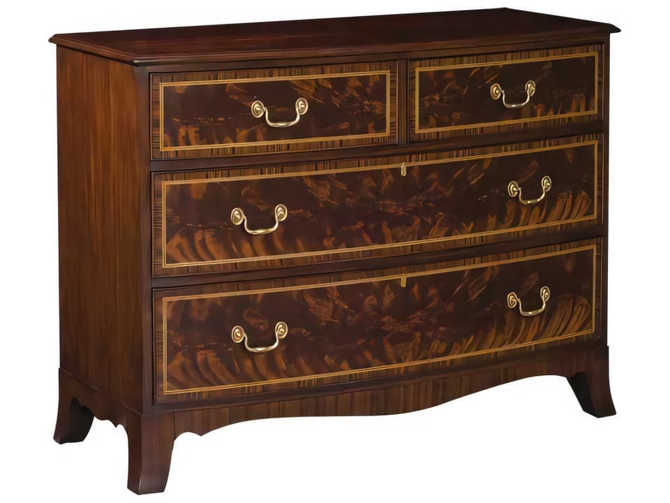 Bowfront Dresser in Solid Mahogany Wood